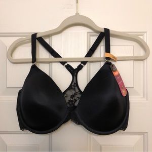 Maidenform One Fab Fit Lace Racerback Front Close Bra Women’s 36DD Black NWT
